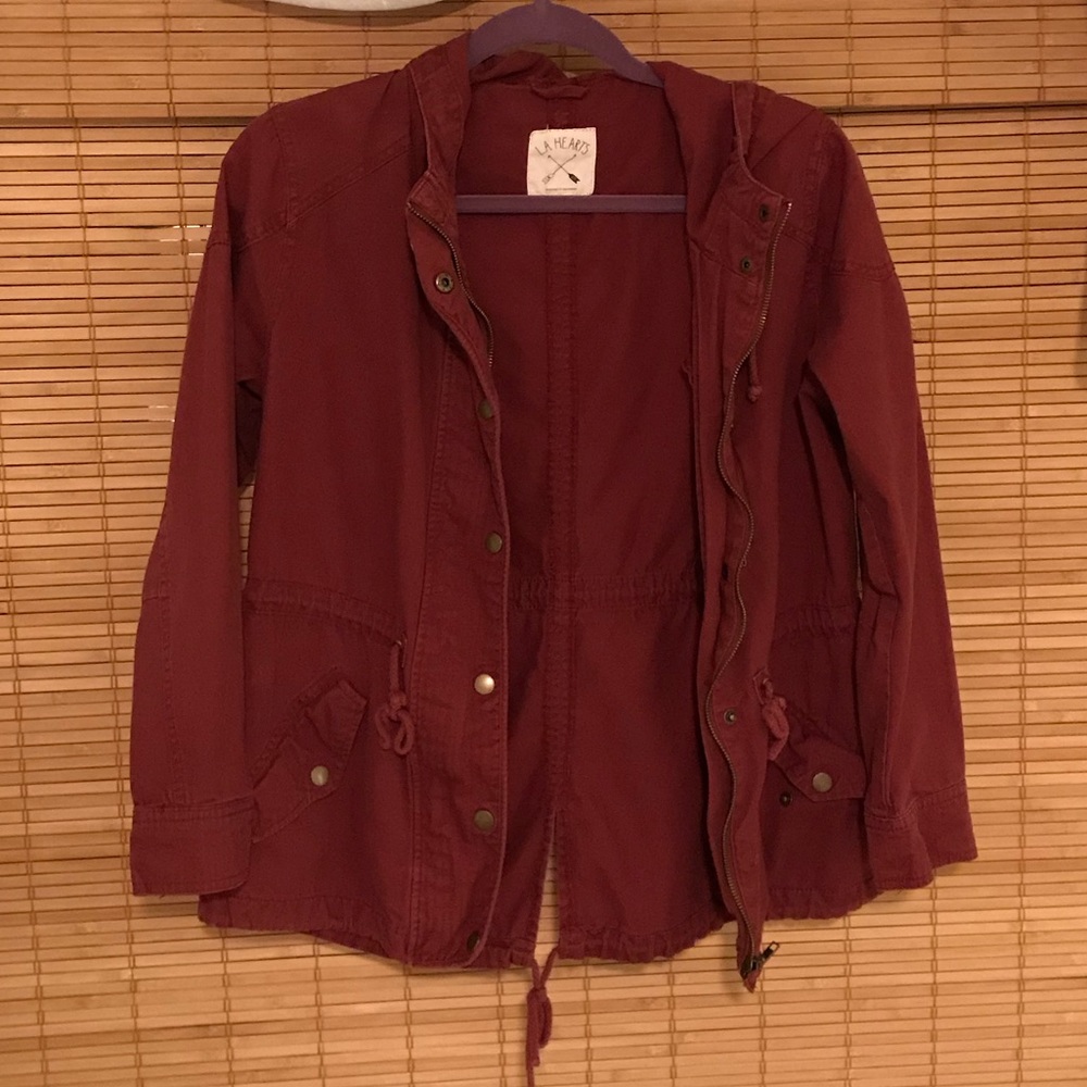 Maroon LA Hearts (Pacsun) Army Jacket